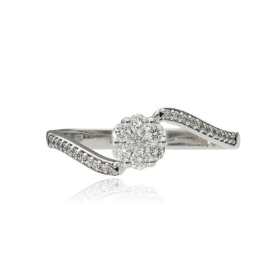 Fehér arany gyűrű 52-es méret (B21870)